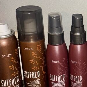 Surface Hair travel set of of 4 Curls Styling Mousse, and trinity Protein mist